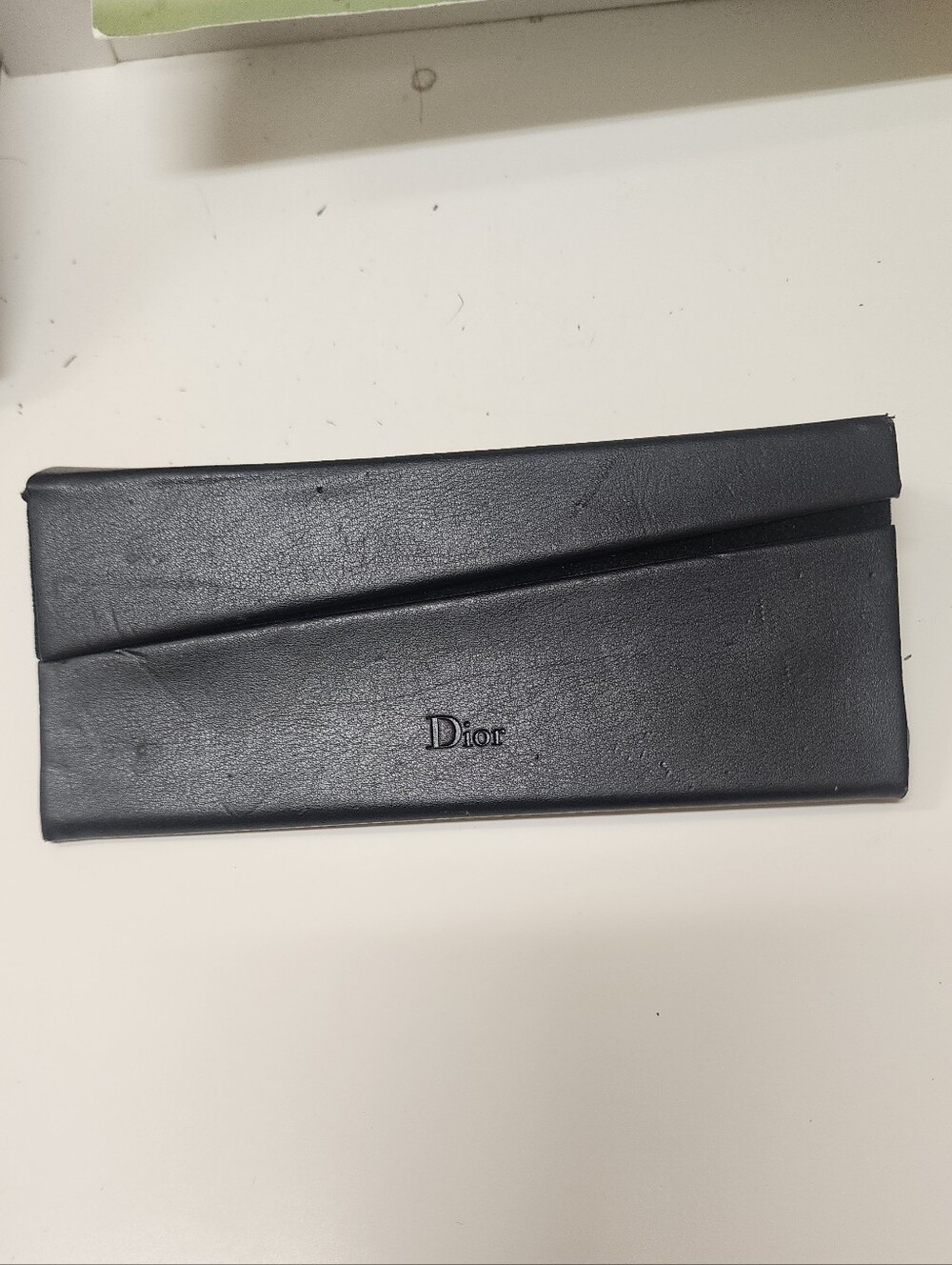 Vintage Dior Black Leather Eyewear Case, Slim Fit